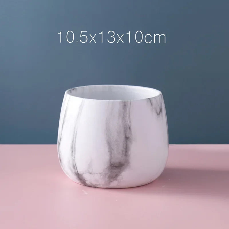 NULL Modern Small Glazed Ceramic Multicolor Round Shaped Desktop Flower Pots Planters /Colors-Colors-Gold/Blue/Pink/Gray/Black/White/Multicolor