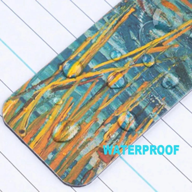Modern 4 PCS Famous Artistic Van Gogh Multicolor Rectangle Shaped Four Different Impressionist Paintings Magnetic Page Clips Paper Bookmarks Sets