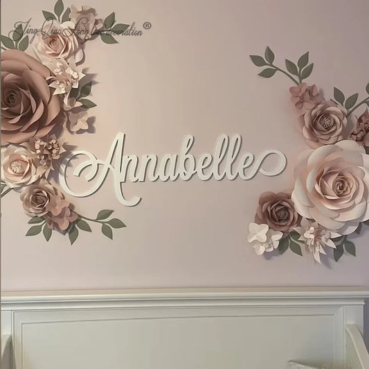 Baby-Kids Wood Custom Glowing-In-The-Dark-Letters Of Their Name Plaques/Colors-White/Pink/Gold/Black/Beige