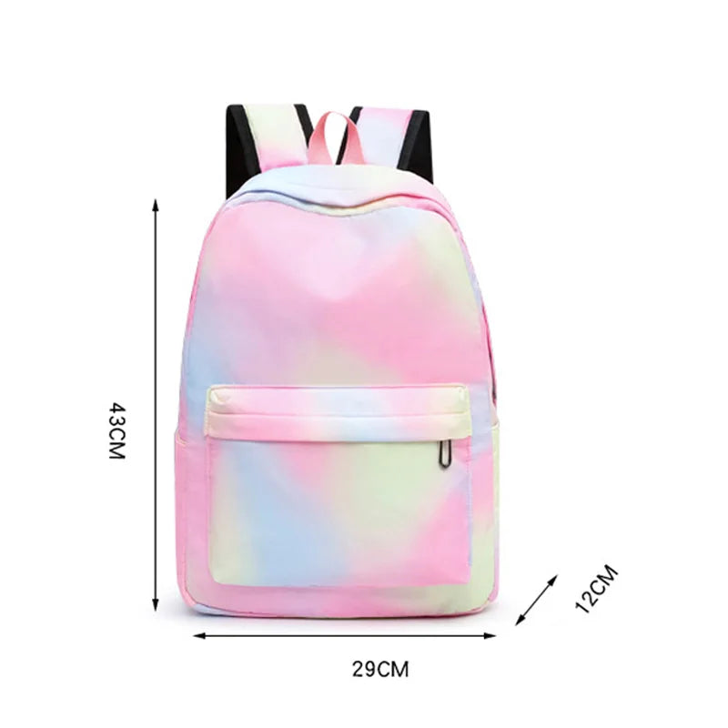 Disney Kids Cute Cartoon Frozen Movie-Elsa-Anna Multicolor Large Waterproof Nylon Fabric Zipper Pockets Shoulder Straps-Handle Single Compartment School Backpacks Sets/ Lunch Bag/Pencil Bag/Colors-Pink/Blue/Multicolor
