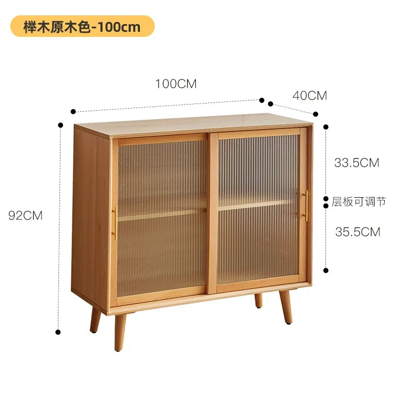 OEIN Modern Free-Standing Rectangle Shaped Brown Wood Panel Sideboard Two Glass Sliding Doors Buffet Cabinets /2 Drawers/Size: 120 X 40 X 92CM/14 Styles/Assembly Required