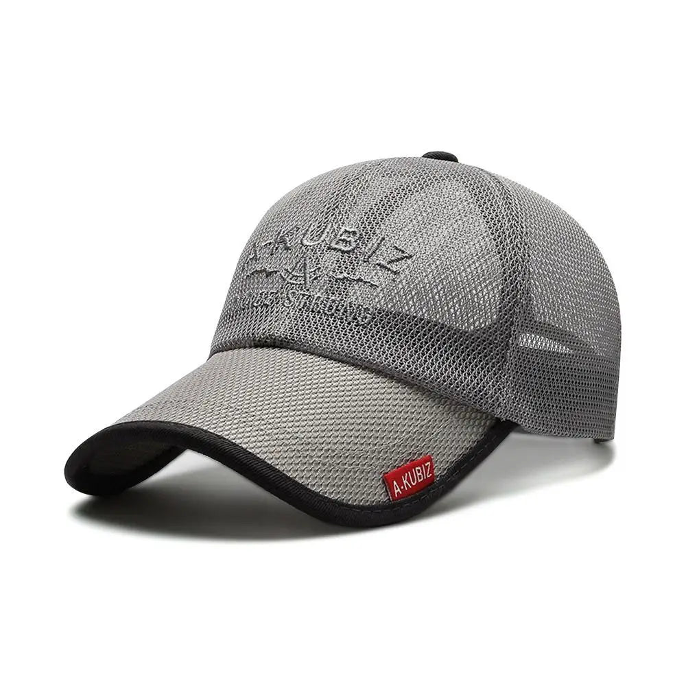 No-EN-Name-Null Adults Unisex One Size Adjustable-Fit Quick Dry Blue Cotton-Polyester Fabric Full Mesh UV Protection Baseball Caps/Colors-Beige/Navy/Black/Gray
