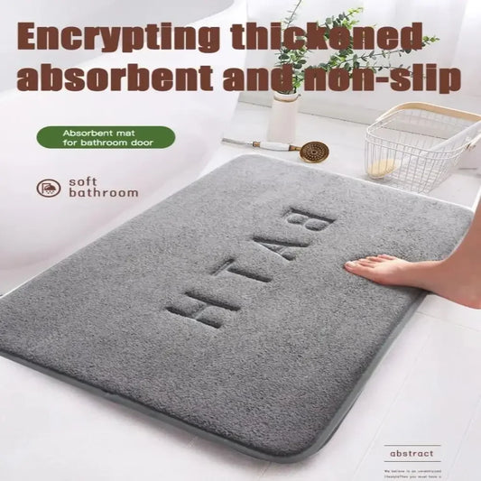 Modern Gray Fast Water Absorbing Thick Soft Polyester Memory Foam Core Non-Slip Faux Cashmere Bathroom Mats/Colors-Gray/Brown/Pink/Multicolor
