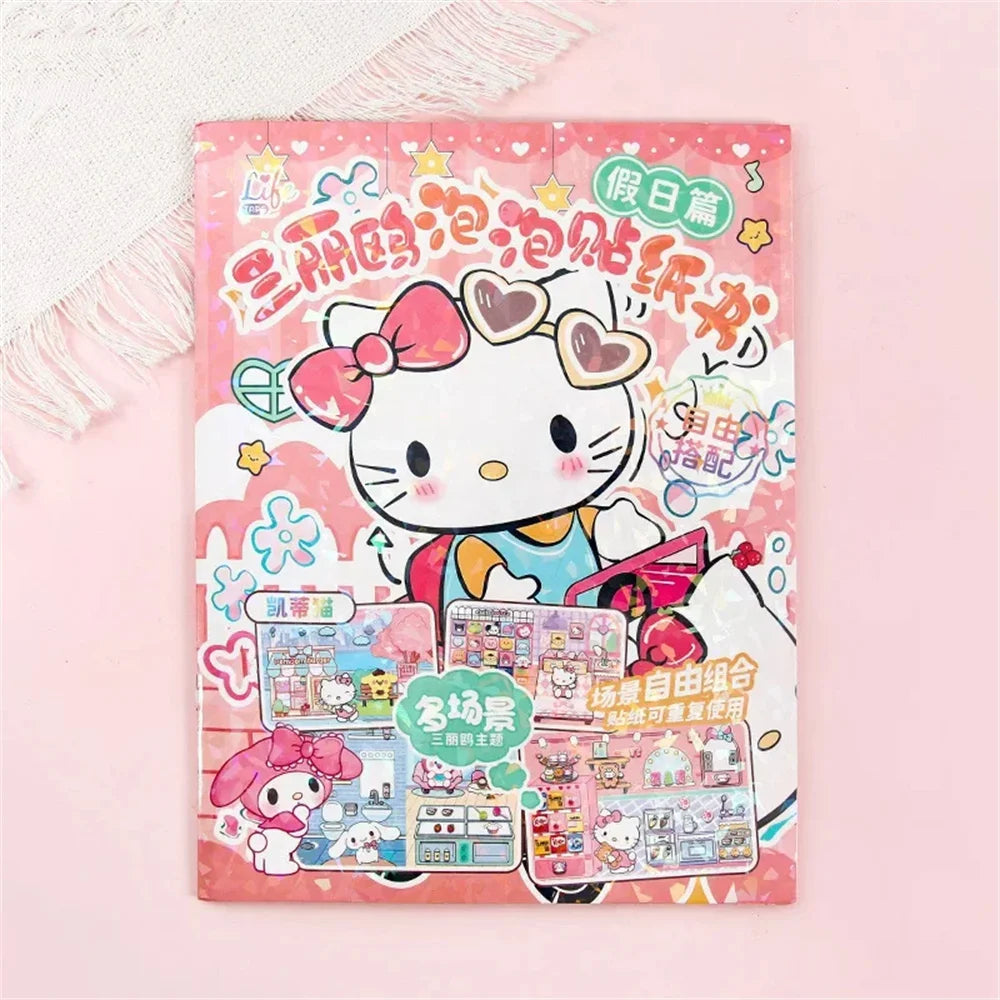 JOYTOP Kids 10 Styles Plastic Multicolor Cute Cartoon Sanrio Quiet Home Landscape Cardboard Sticker Books/Colors-Yellow/Pink/Pink/Purple/Blue/Multicolor/Ages: 3-14 Years Old-Older