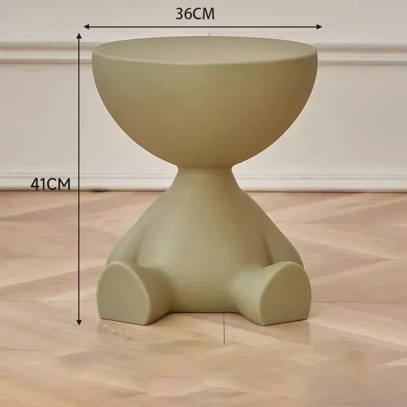 No-EN-Name-Null Modern Small Round Hard Plastic Tatami Flathead Little People Sitting Down  Coffee Tables/Colors-Light Terracotta/Dark Terracotta/ Light Beige/White/Cream/Gray/Pink/Black