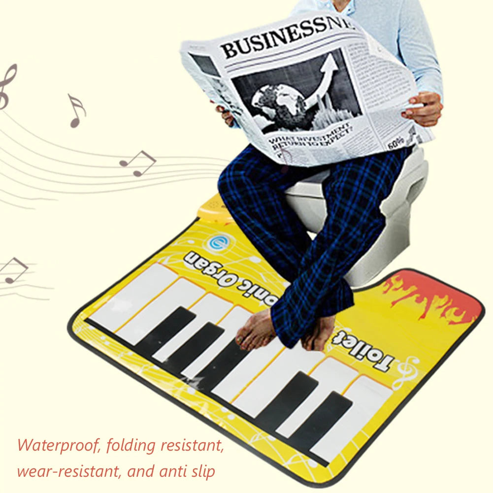 ANTI-SKIDMAT Kids Waterproof Plastic Electronic Musical Organ Reusable Yellow-Black Trim Toe-Tapping White-Black Keyboard Potty-Training Anti-Slip Bathroom Mats/Hand Washing Required /Ages: 3 Years Old-Older/Colors-Striped