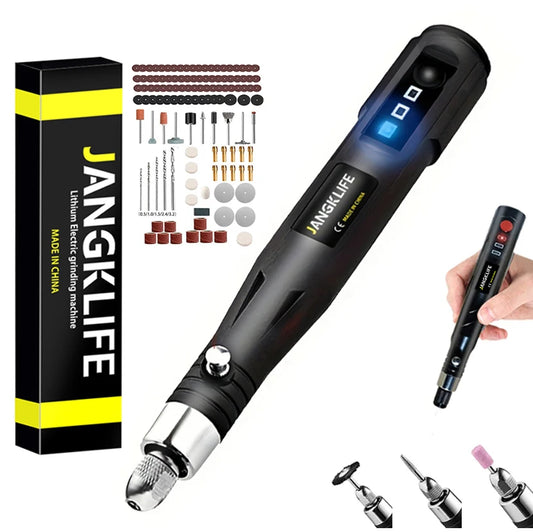 JANGKLIFE Mini Handheld Black-Silver Body Powerful DC-Powered Adjustable Speed Built-In Lighting Keyless Chuck Rechargeable Lithium Battery-Powered Electric Cordless Screwdriving Rotary Drills Colors-Black/Silver/Gray/Yellow