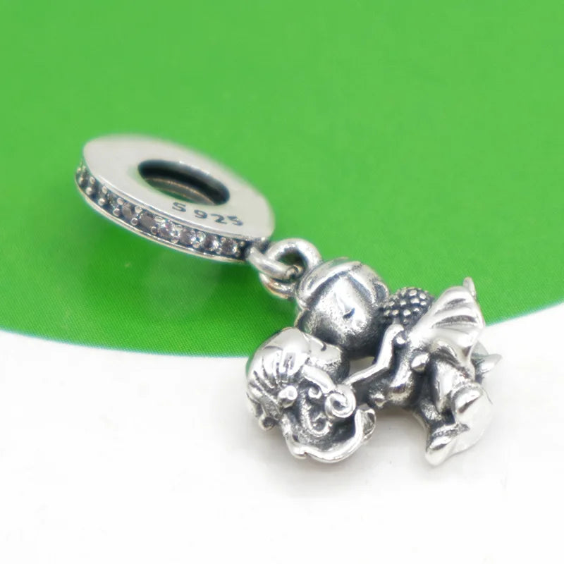 DISNEY Imitation Sterling Silver Metal-Gold-Plated Enamel Clear White Zircon Stones Beads Fine Imitation Fits Pandora Bracelets Charms-Pendants/Colors-Silver/Gold/Clear/Multicolor/Animal