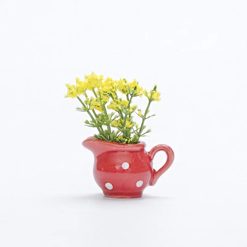 1pcs Creative Magnetic Mini Ceramic Vase 3D Simulation Flower Potted Cute Decorative Fridge Magnet for Kitchen Home Decor