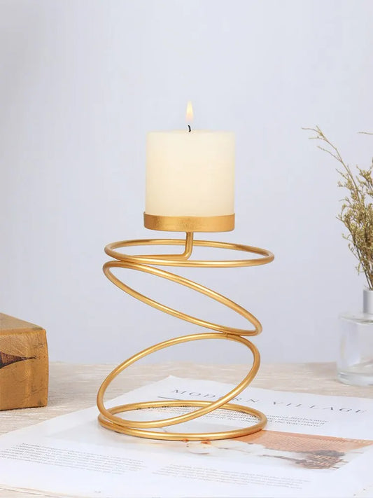 Small Creative Round Rings Iron Tealight Candleholders/Colors-Gold/Black