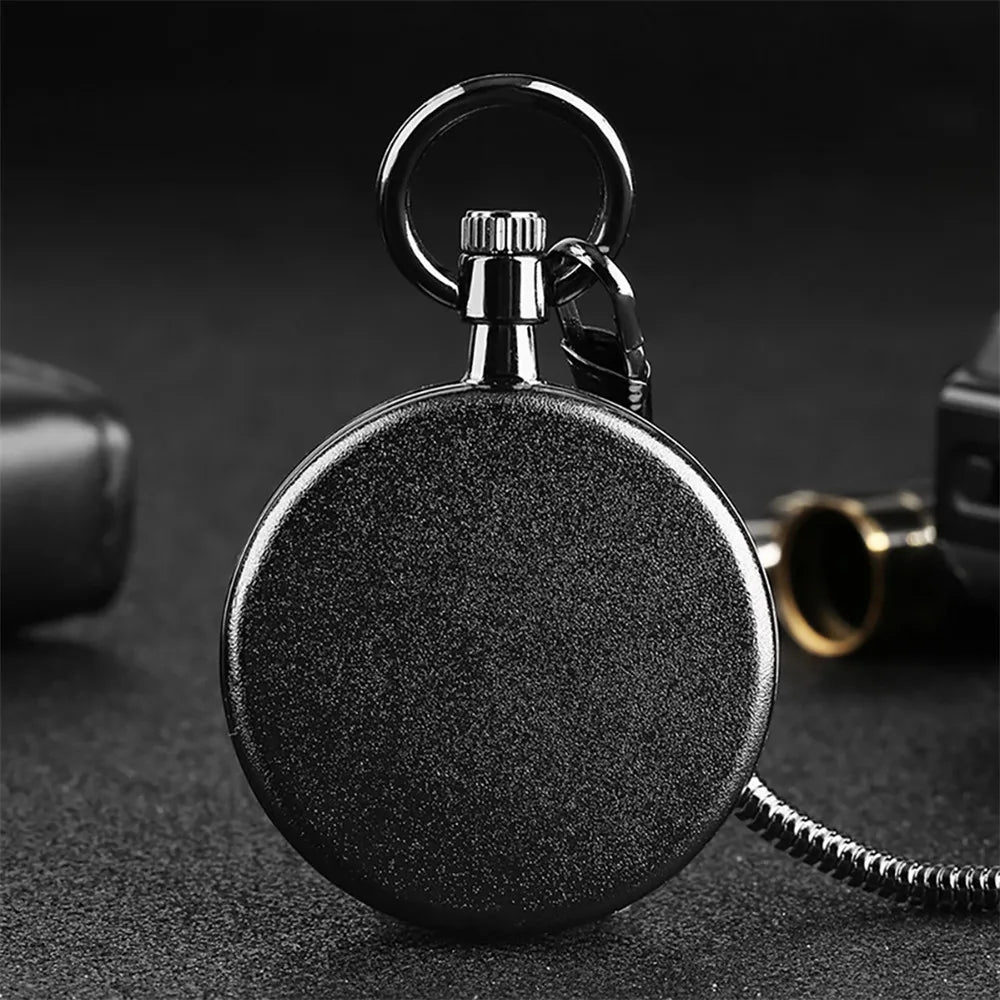 YISUYA Adults Quartz Analog Display Acrylic Face Black-Silver Stainless Steel Metal Round Shaped Case Turntable Blue Silver Casing Dial Metallic Snake Fob Chain-Pocket Watches/Multicolor Dials