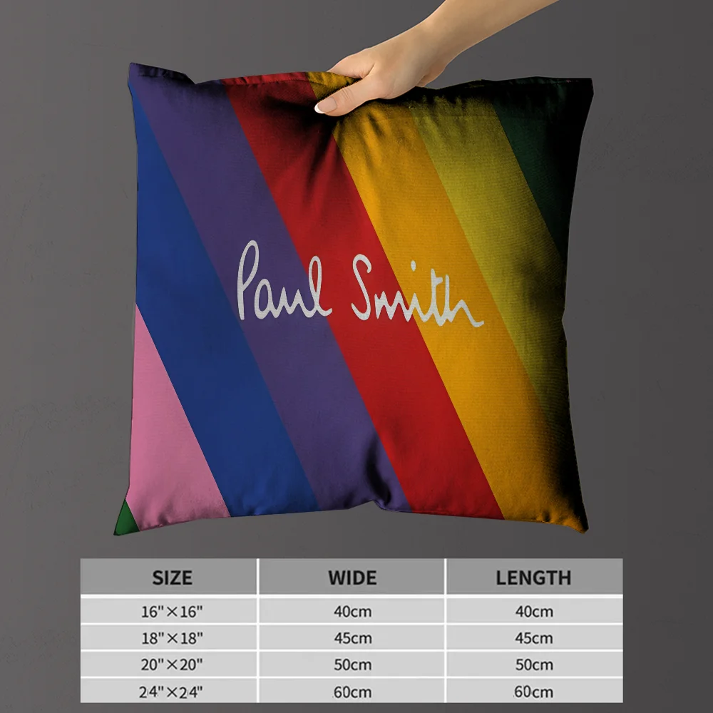 MINISO Printed Paul Smith Multicolor Square Double-Sided Cotton-Polyester Blend Washable Pillowcases/Colors-Multicolor/Striped/Purple/Black/Blue/Red/ 8 Sizes/(Pillow Not Included)/DO NOT BLEACH-DRY CLEAN/Ironing Temperature 100'Celsius