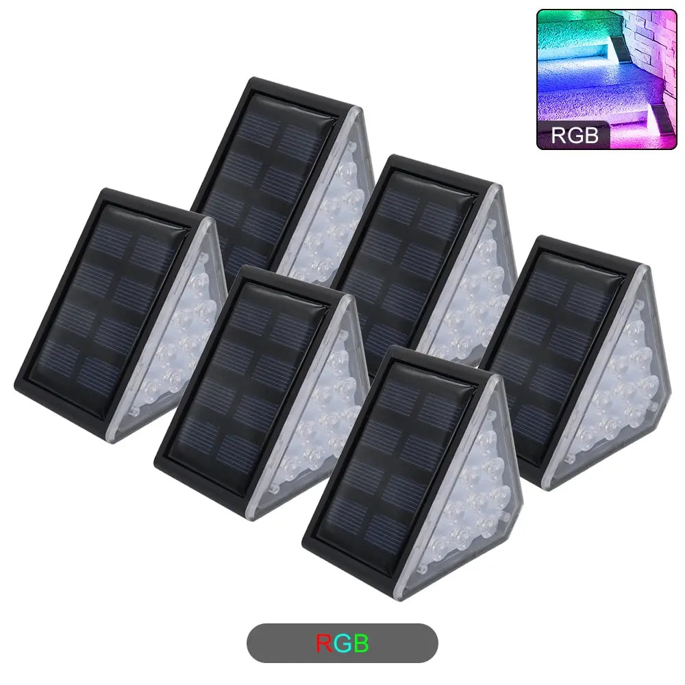 KLA-FCOB 2-6 PCS Waterproof Warm-Cool-Daylight White LED Outdoor Black-White Triangle Plastic Body Solar-Powered Built-In Light Sensor Step Landscape Pathway Light Sets/Colors-White/Black/Multicolor
