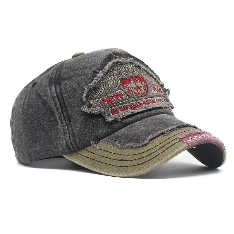 Adults Unisex Adjustable-Fit Washed Denim Breathable Sun UV Protection Polyester-Cotton Baseball Caps/Colors-Blue/Gray/Black/Striped/Multicolor