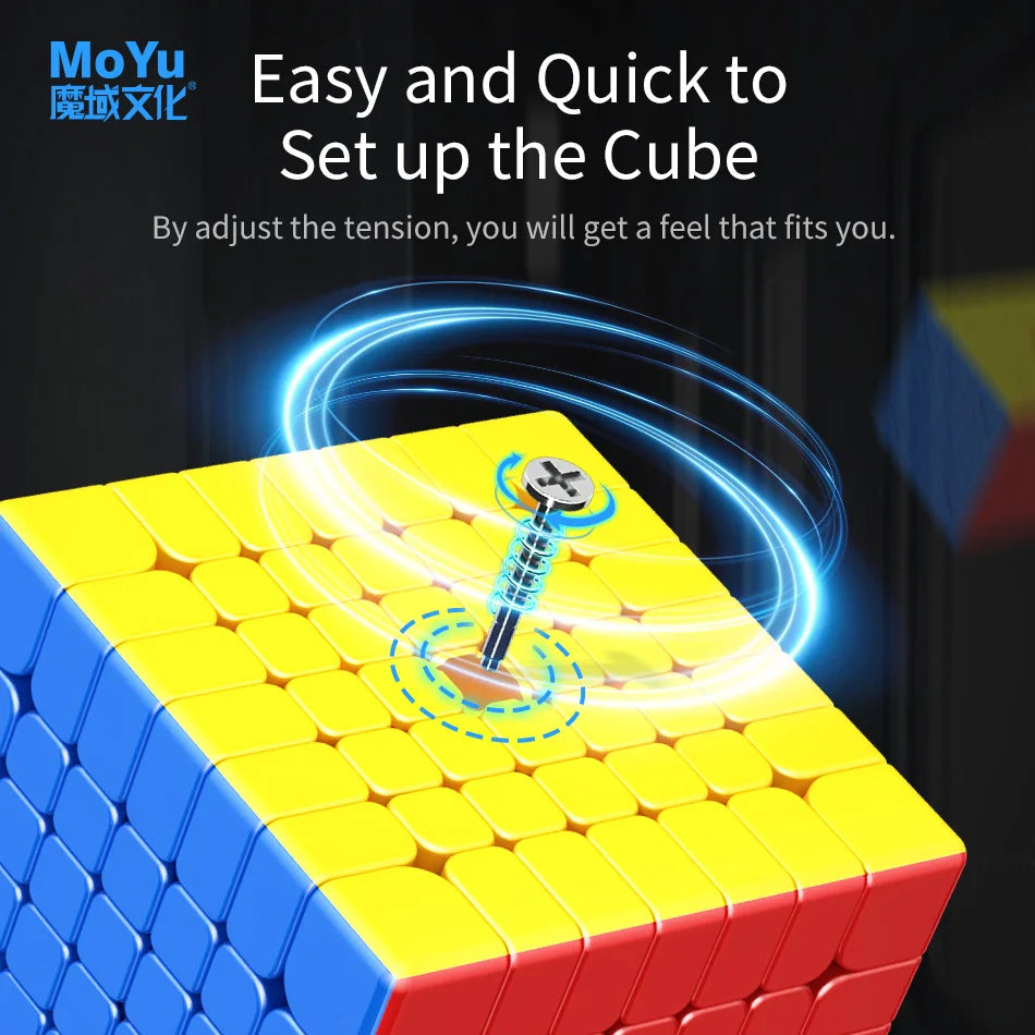 No-EN-Name-Null Kids-Adults 3D Small Square Lightweight Anti-Jam Adjustable Tension Plastic Rubik Cube Magnetic Fast Speed Multicolor Mechanical Puzzle Cube Toys/ Ages: 6-18 Years Old + Older/Colors-Red/Yellow/Clear/Blue/Multicolor/ Type: 7 x 7