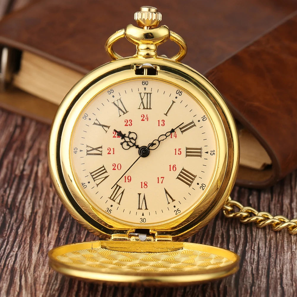 YISUYA Adults Quartz Analog Display Round Gold Metal Alloy Case Acrylic Face Engraved To My Grandson Never Forget That I Love You Forever Design Gold Chain-Pocket Watches /Colors-Bronze/Gold/Black