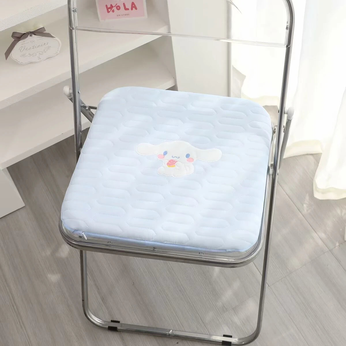 KUROMI Adult Handmade Cartoon Seat Cushion For Chairs/Light Colors-Light Blue/Light Pink/Light Peach/Light Green/Light Beige/ Light Off White/