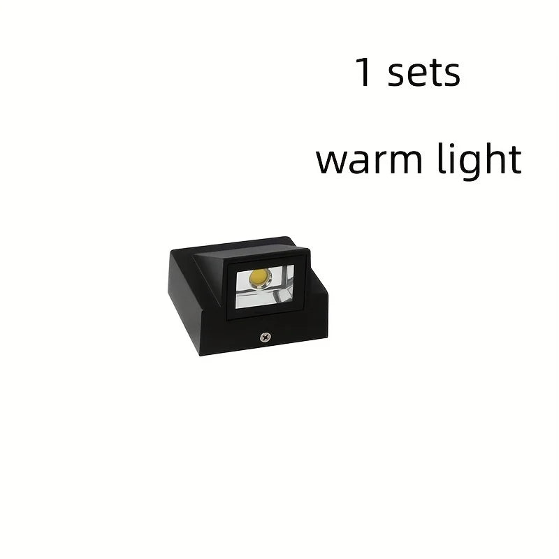 SUNMEIYI Waterproof Black Square Shaped Iron Finish Aluminum Metal Body Warm White LED AC-Powered Downward Wall Light Fixtures /Bulbs Included