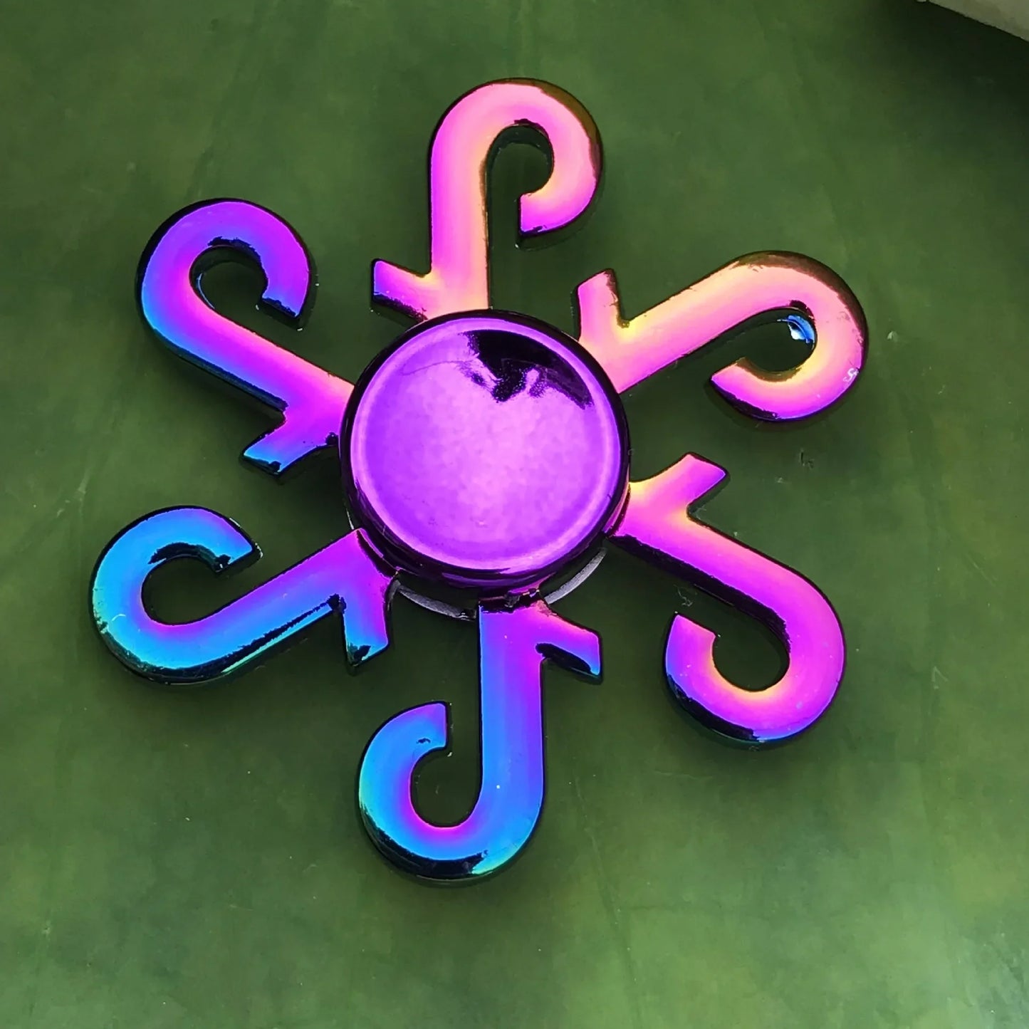 Kids Metal Purple Multicolor Round Fingertip Focus Spinners Anxiety-Stress Relief Fidget Toys/ Ages: 13-18 + Years Older