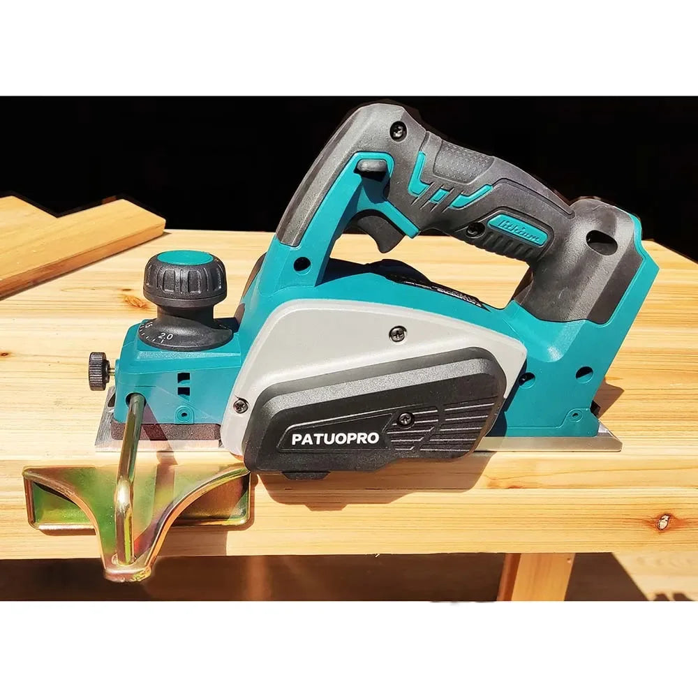 PATUOPRO Electric Brushed Motor Cordless Battery-Powered Rechargeable Wood Cutting Handheld Planers /Adapts To Makita 18V Lithium Battery/NO BATTERY