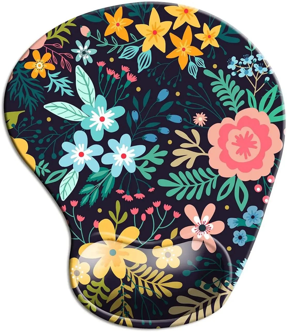 Custom Green Nature Floral Design Silica Gel Wrist Rest Support Non-Slip Rubber Base Computer Mouse Pads