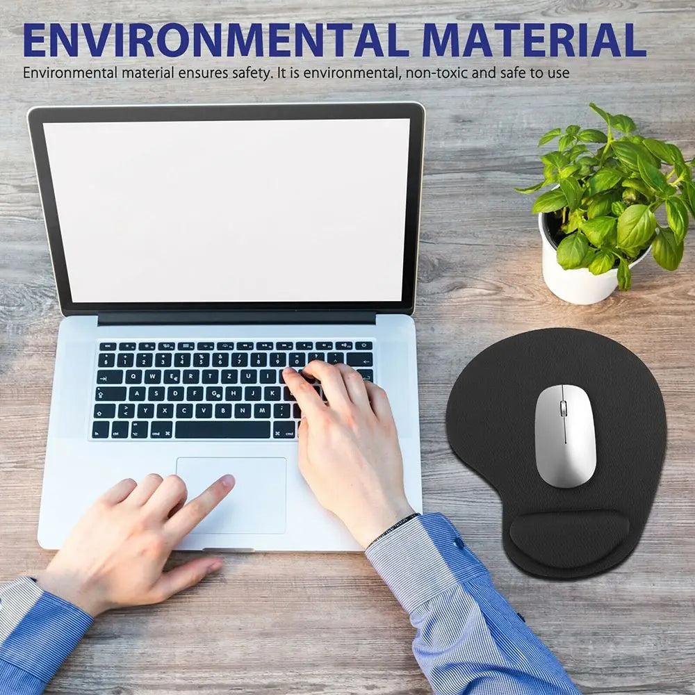 DITIPOO Solid Multicolor Rectangle-Oblong Oval Shaped Smooth Lycra Fabric Top-EVA Memory Foam-PU Design Ergonomic Wrist Rest Support Rubber Base Mouse Pads/Colors-Blue/Black/Red/Purple/Gray/Multicolor