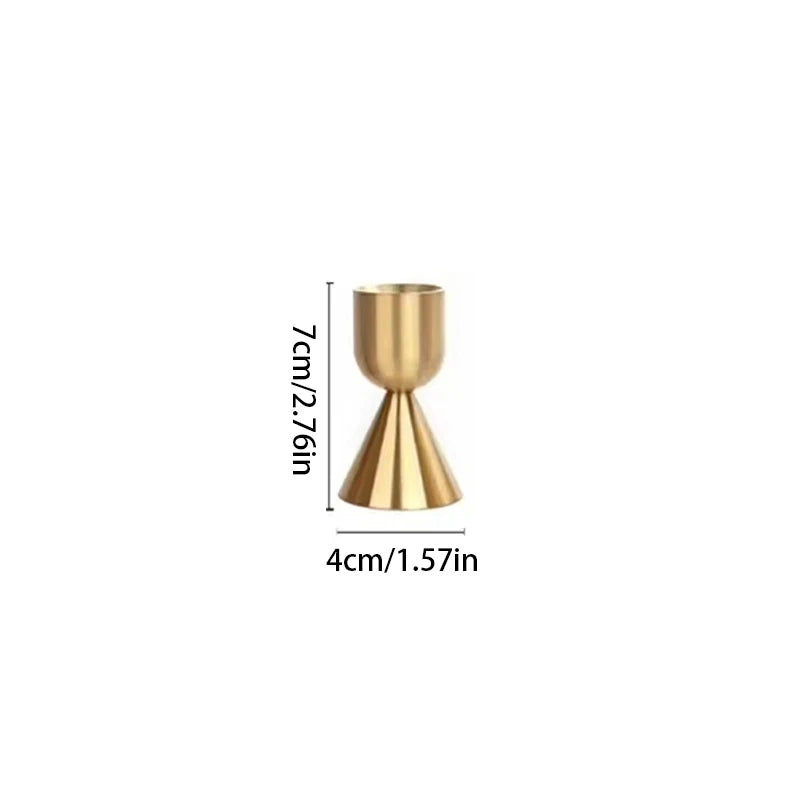 NULL 3 PCS Modern S-M-L Sizes Gold Round Shaped Aluminum Iron Metal Candle Holders Sets
