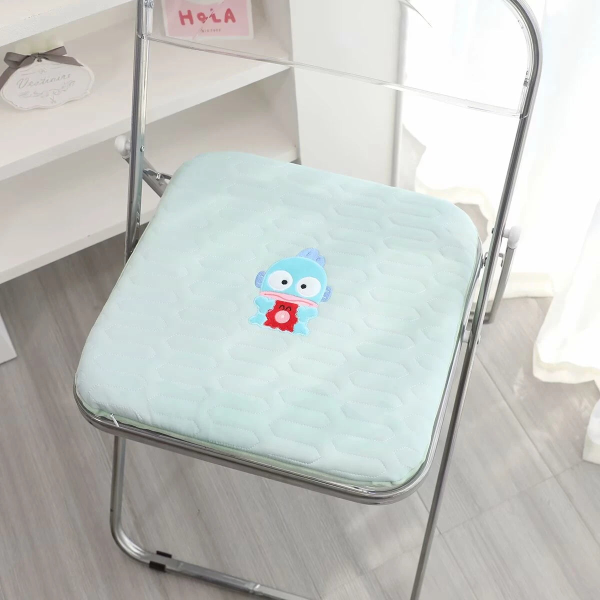 KUROMI Adult Handmade Cartoon Seat Cushion For Chairs/Light Colors-Light Blue/Light Pink/Light Peach/Light Green/Light Beige/ Light Off White/