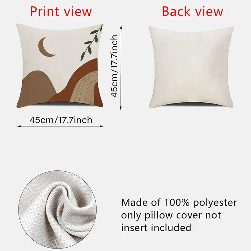 No-EN-Name-Null Decorative Square Polyester-Cotton Blend Fabric Single-Sided Boho Pillowcases/Colors-Beige/Brown/Multicolor/Floral/Geometric/Traditional Closure