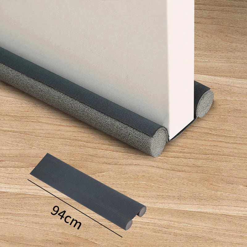 Non-Adhesive Flexible EVA Foam Velvet Fabric Cuttable Round Under Door Draft Stopper Sealing Strips/Colors-White/Gray/Brown/Black