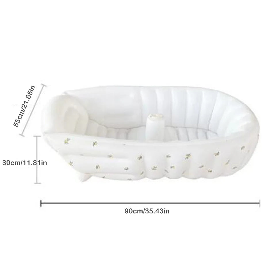 Newborn Babies-Preschooler PVC Plastic Anti-Fall Leakproof Sit-Lie Down Inflatable Bathtubs/Ages: Newborn 0-3 Years Old/Color-Beige/Yellow/Animals