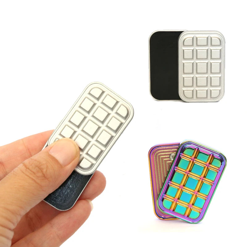 AHHLCLT Kids-Adults Rectangle All-Metal Chocolates Bar Design Magnetic EDC Fidget Slider Stress-Relief Toys/Ages : 14-18 Years Old + Older/Colors-Multicolor/Black/Silver/White/Gray