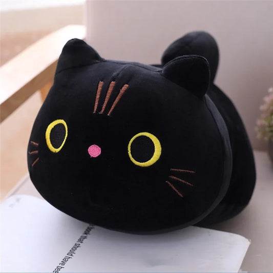 No-EN-Name-Null Movie-TV Cartoon Black Cute Kitty Cat Plush PP Cotton Pillow Stuffed Animals Toys/Ages: 14-18+Years Old/Colors-White/Black/Brown/Gray