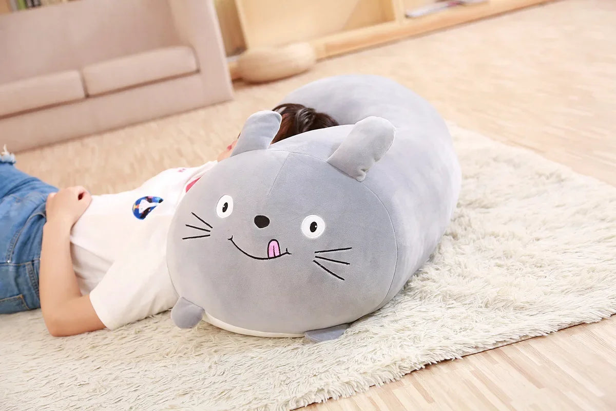 No-EN-Name-Null All Ages Modern Soft Plush Polyester-Cotton Fabric Oblong Shaped Multicolor Printed Cute Cartoon Stuffed Animals/ Colors-Multicolor/Brown/Green/Blue/White/Pink/Animals/Size: 18-28cm