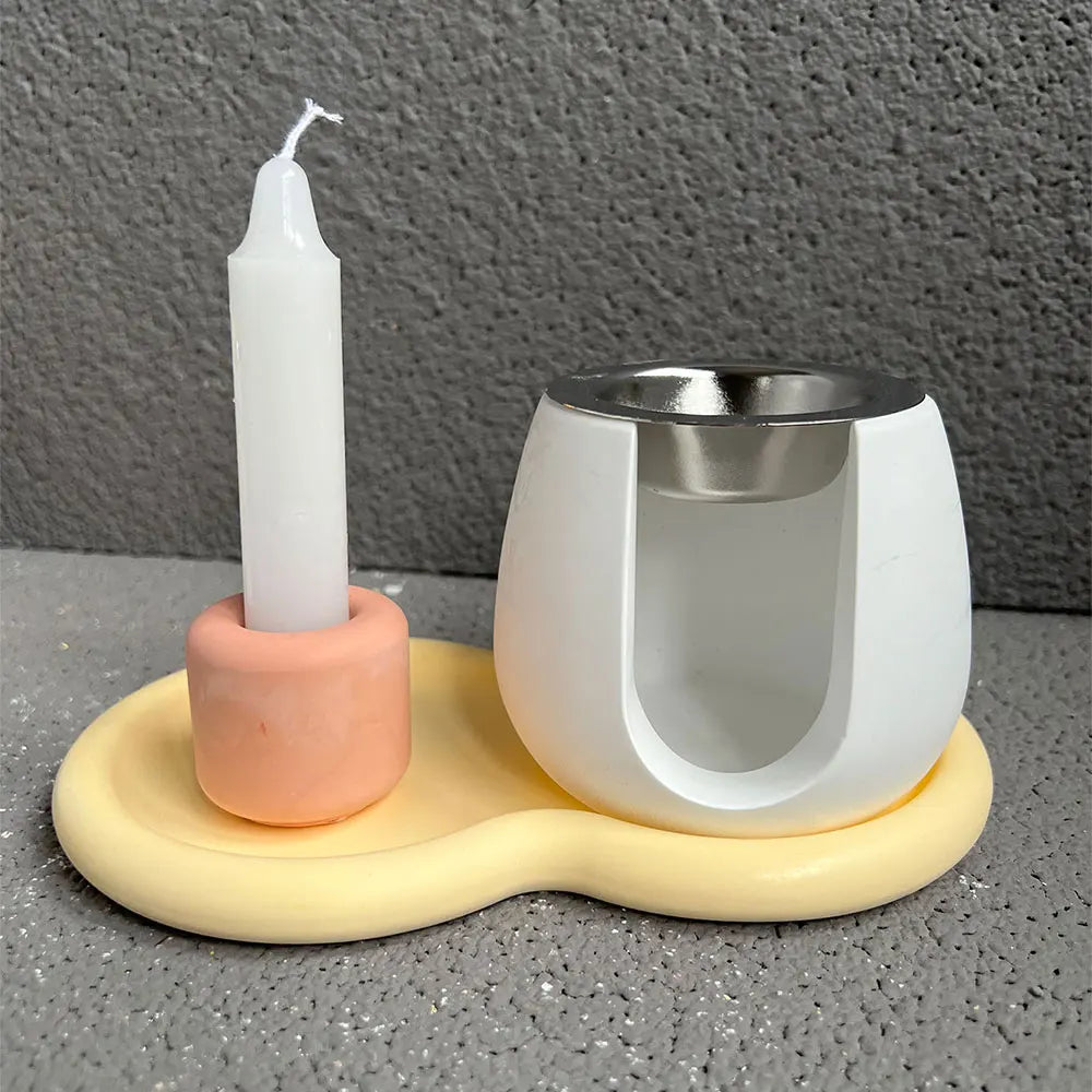 DIY Round Essential Oil Wax Warmer Holder Silicone White Milky Molds/Colors-White/Yellow/Pink/Silver