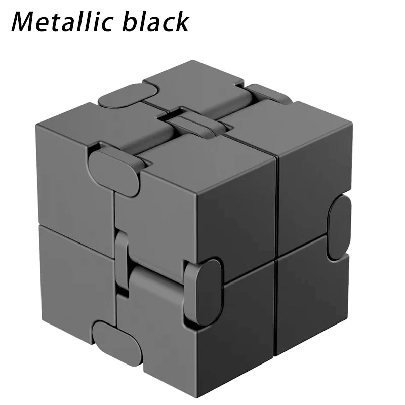 No-EN-Name-Null Small Frosted Blue Metal Square Infinity Cube Stress-Anxiety Relief Portable Flipping Twistable Improves Brain Thinking Executive Toys/Ages: 18 Years Old-Adults/Colors-Blue/Silver/Black/Gold/Gray/Multicolor
