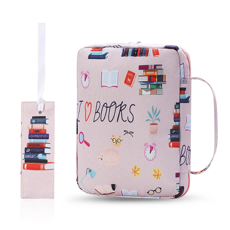 ALL GLORY Soft Handle Blue Floral Design Saying God Is Within Her She Will Not Fall Psalms 46: 5Metal Zippered Internal Pockets Nylon Fabric Polyester Lining Religious Items Bible Cover Cases/Colors-Various Floral Patterns