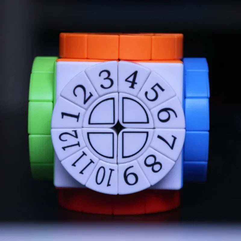 No-EN-Name-Null Kids-Adults Medium-Hard Multicolor Plastic Square Science Theme Time Machine Magic 3D Sequential Rubik Cube Mechanical Puzzle Toys/Ages 6-14 Years Old + Older/Colors-Orange/Blue/Yellow/White/Multicolor