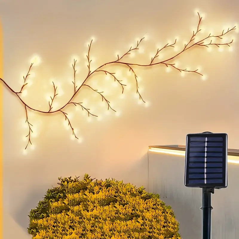 No-EN-Name-Null Indoor-Outdoor Water-Resistant Light Sensor Solar-Powered Plastic Rattan Tree Vine Branch Intelligent Optical Lightning Protection 8 Modes Warm White 72 LED Wall-Mounted Landscape Pathway Lighting /Colors-White/Black/Yellow/Brown