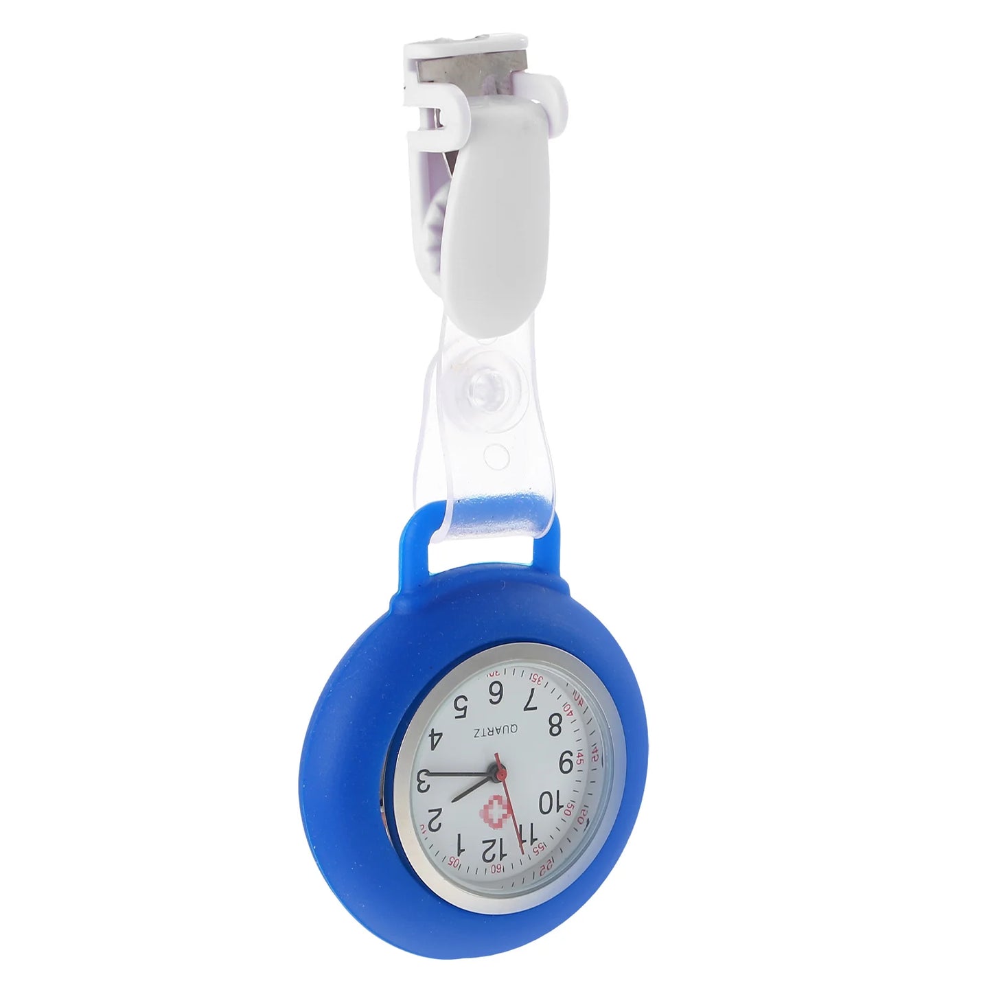 No-EN-Name-Null Adult Women Waterproof Nurses-Doctors White Face Black Numbers Purple Silicone Covered Metal Alloy Glass Face Touch Screen Digital-Analog Display Clip-On Fob Pocket Watches/Colors-Purple/White/Dark Blue