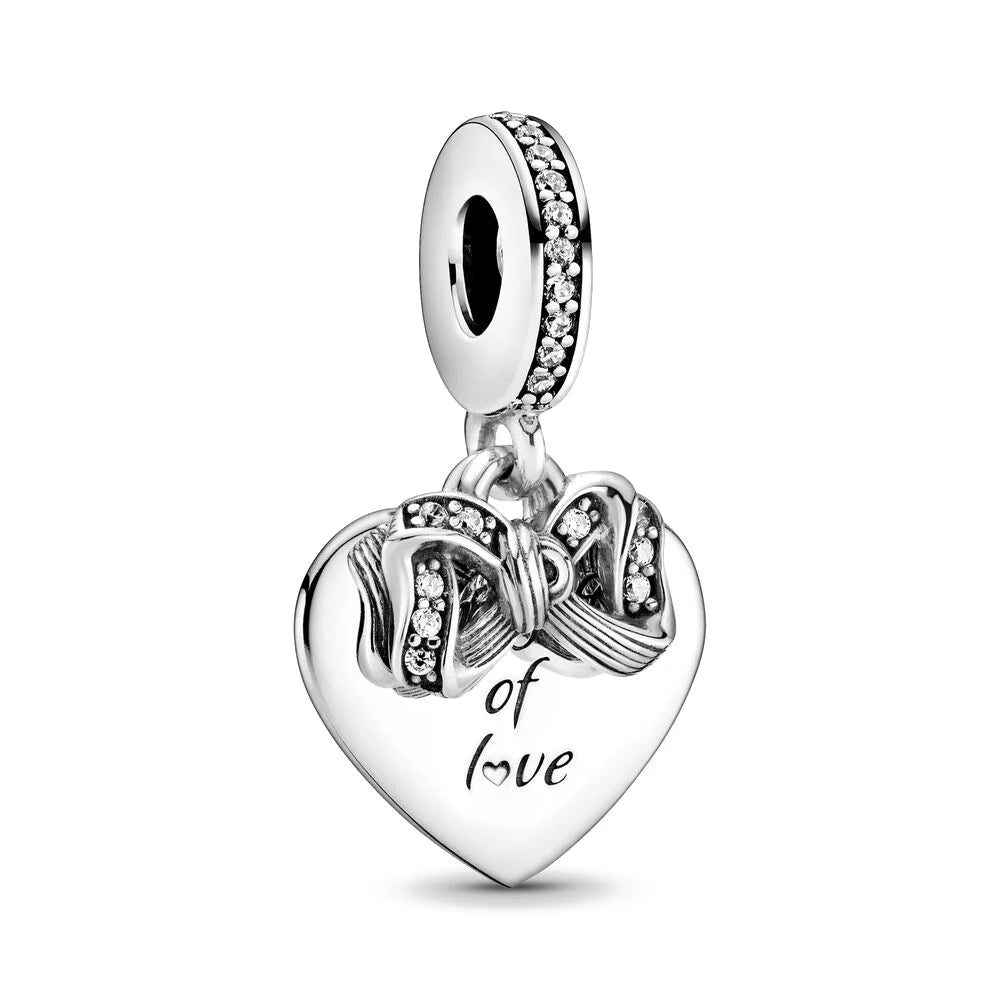 DISNEY Imitation Sterling Silver Metal-Gold-Plated Enamel Clear White Zircon Stones Beads Fine Imitation Fits Pandora Bracelets Charms-Pendants/Colors-Silver/Gold/Clear/Multicolor/Animal
