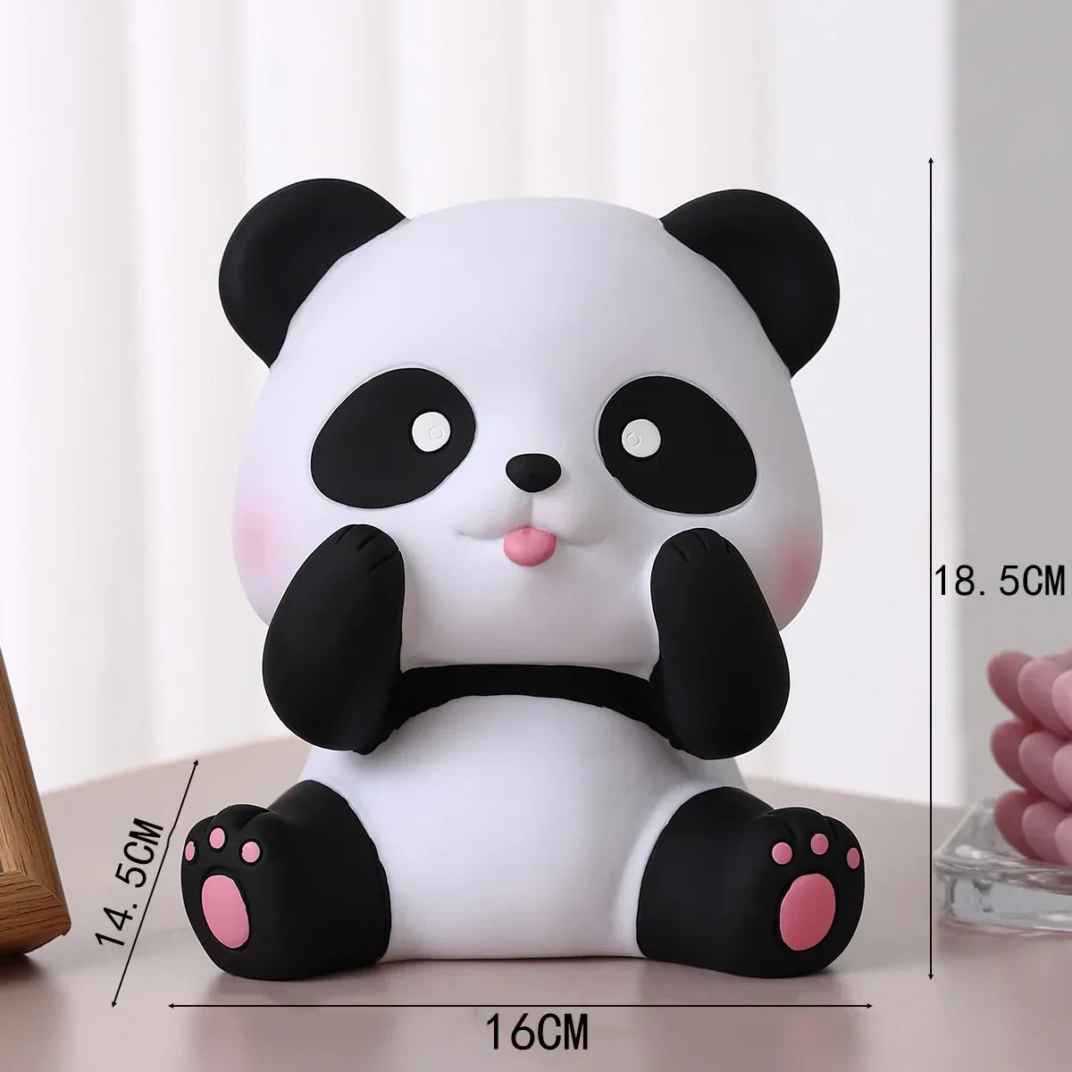 No-EN-Name-Null Newborn Babies-Teens PVC Vinyl Large Cartoon Black-White Panda Animals Piggy Banks/Ages: Newborn Babies-14 Years Old + Older