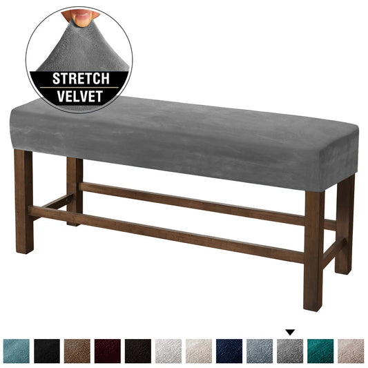 100% Polyester Soft Velvet Bench Slipcovers/Colors-Gray/Black/Brown/Red/Navy