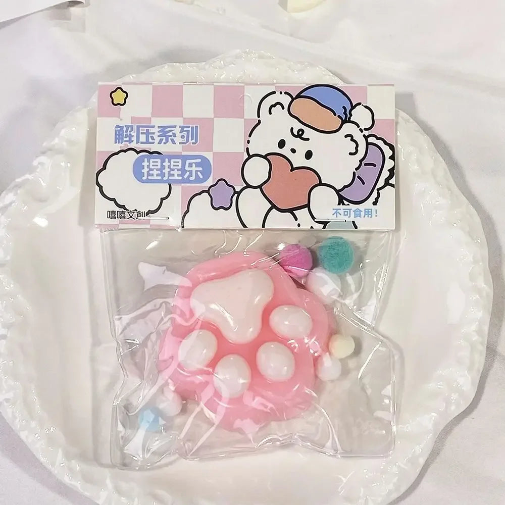 GOOTRADES Squeezable Stretchable Non-Toxic Synthetic TPR Silicone Mini Cute Adorable Animal Cat Paws Pinch Soft Fidget Activity Toys/Colors-Clear/Pink/Gray/White/Blue/Ages: 2-18 Years Old-Adults