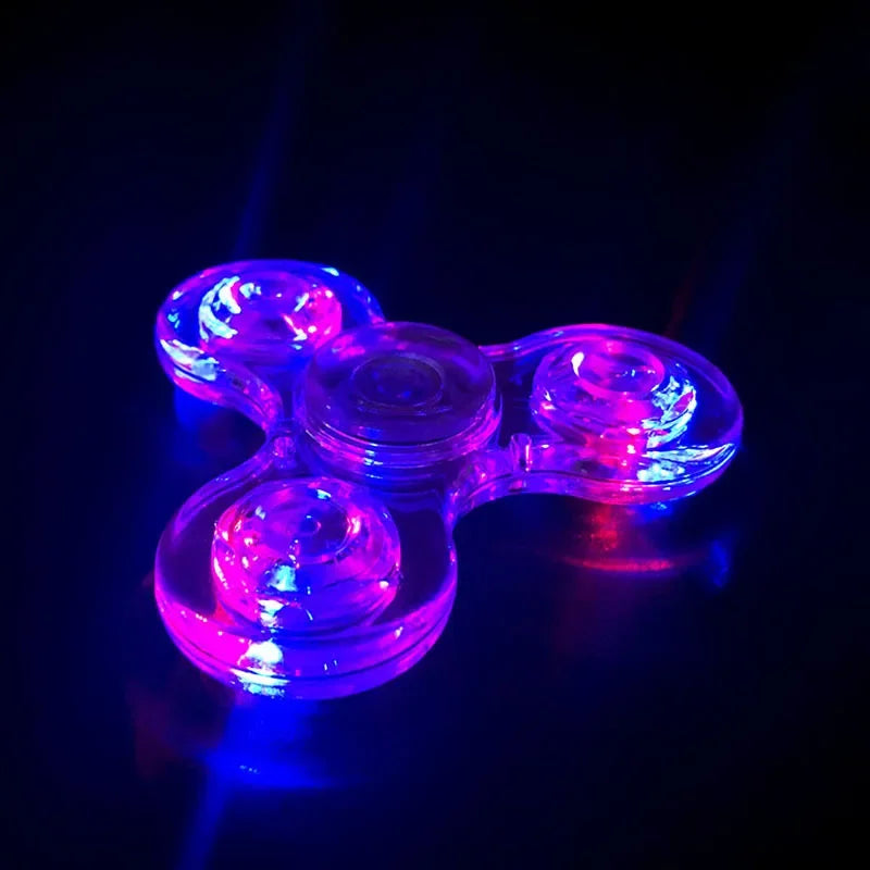 EVYVKV Clear-Multicolor Plastic LED Light Fingertip Spinning Crystal Gyroscope Fidget Toys/Ages: 13-18 Years Old-Adults