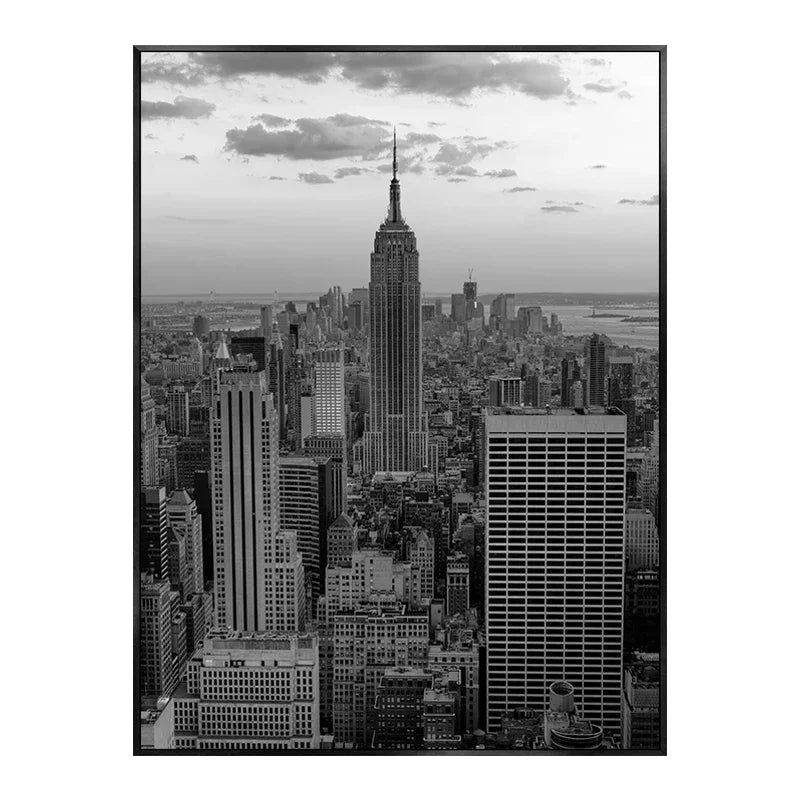 Unframed Canvas New York City-Brooklyn Bridge-Paris Tower/ Colors-Black/ White