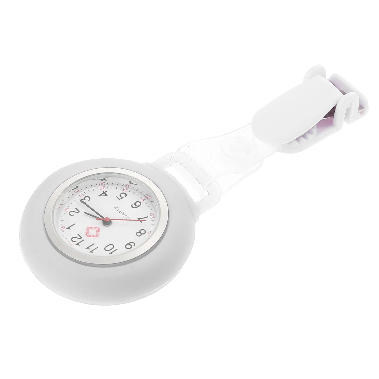 No-EN-Name-Null Adult Women Waterproof Nurses-Doctors White Face Black Numbers Purple Silicone Covered Metal Alloy Glass Face Touch Screen Digital-Analog Display Clip-On Fob Pocket Watches/Colors-Purple/White/Dark Blue