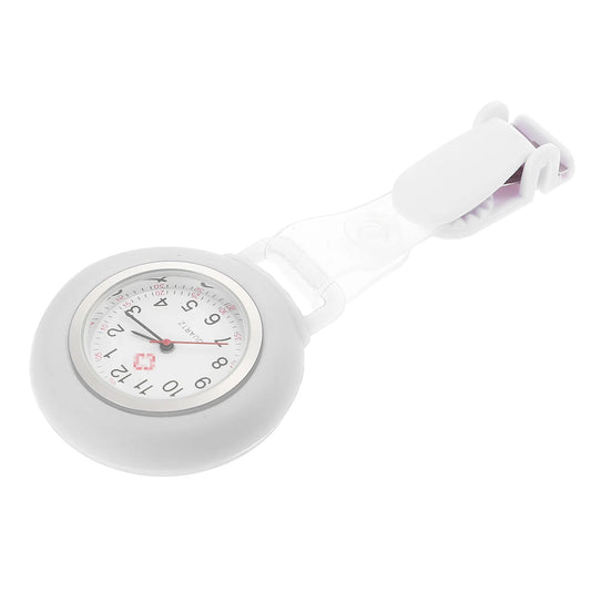 No-EN-Name-Null Adult Women Waterproof Nurses-Doctors White Face Black Numbers Purple Silicone Covered Metal Alloy Glass Face Touch Screen Digital-Analog Display Clip-On Fob Pocket Watches/Colors-Purple/White/Dark Blue