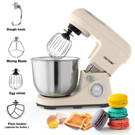 Kitchen Plastic 6 Speed Tilt-Head-Anti-Slip Portable Lift Lock Electric Mixers/4 Strong Suction Cup Bottom/ Accessories Included/Colors-Beige/Green/White/Pink/Black