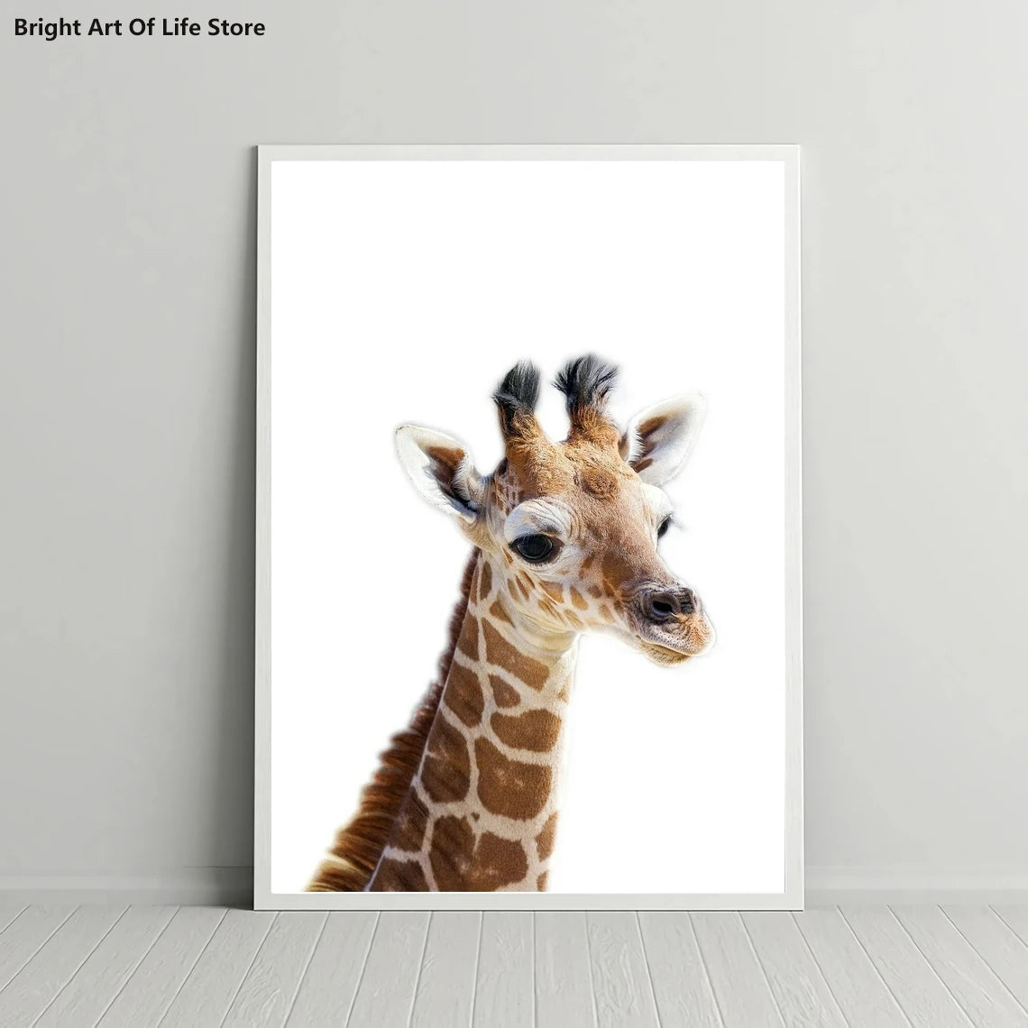 Unframed Baby Giraffe Animal Cotton Canvas Vertical-Rectangle Shape Poster Oil Prints